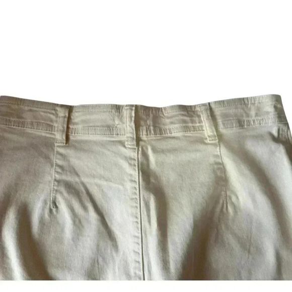 MARINE LAYER “Bridget” ivory denim pants wide leg high rise raw edge women’s 14 - Picture 10 of 15